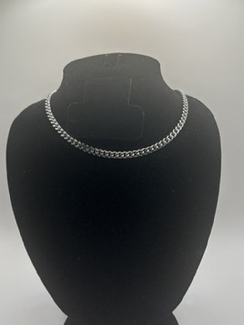 Real Silver Cuban Chain 5mm 16 Inch Stainless Steel Plated Womens Dainty Solid